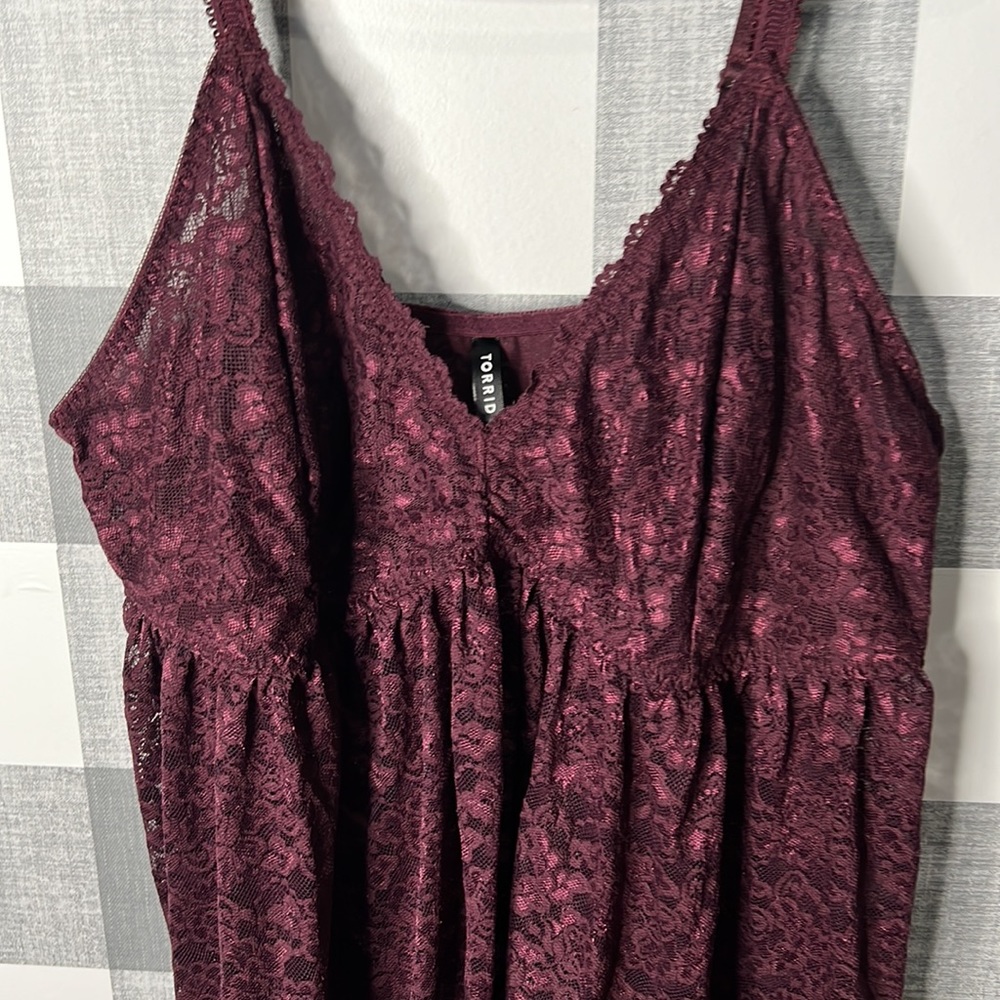 torrid Burgundy Lace Chemise - Picture 3 of 5